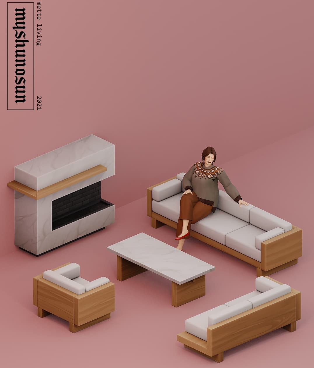 Скриншот мода Набор мебели для гостиной Mette Living